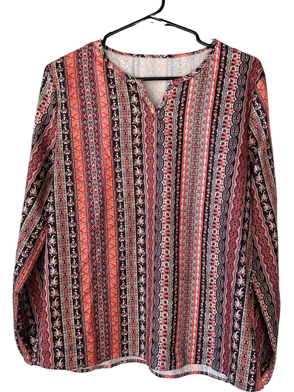 I Pulse Pink Multi-Stripe Boho Tunic Top